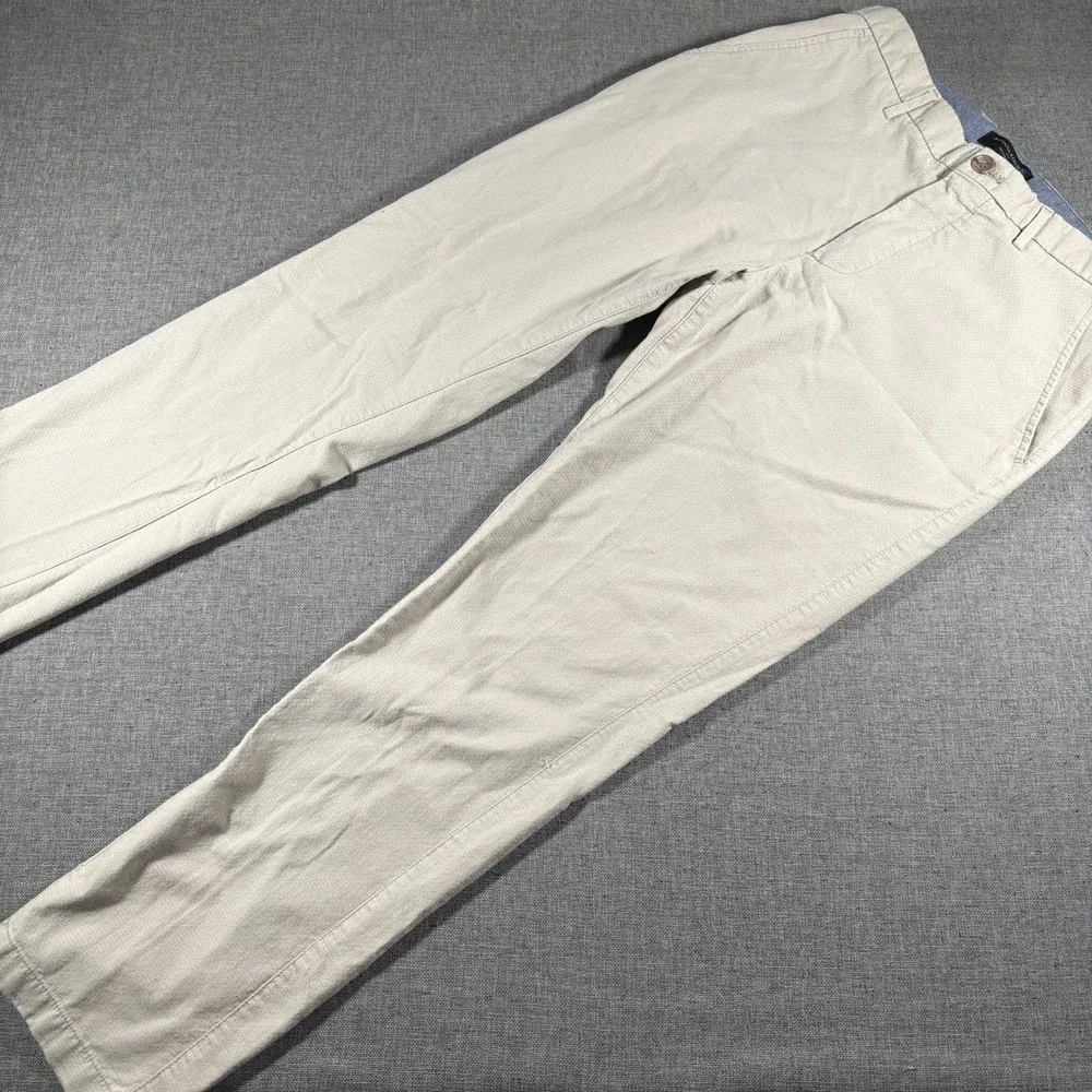 Banana Republic Kentfield Pant Men 33x32 Beige Micro Texture Cotton Chinos